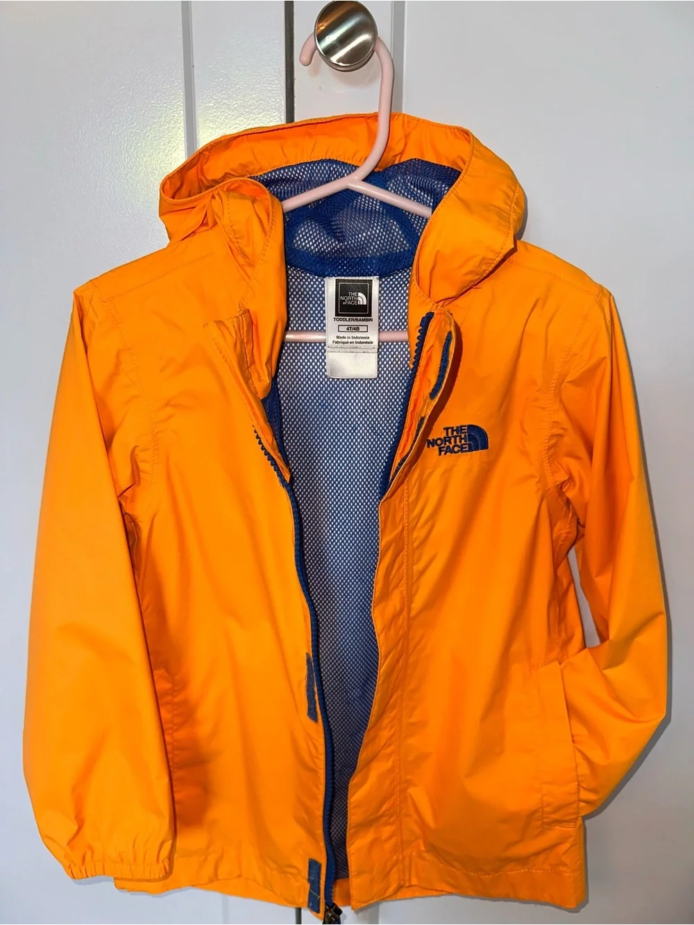 The North Face Kids Orange Hooded Rain Jacket